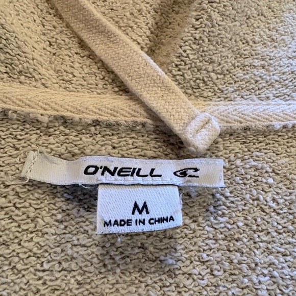 O'Neill French Terry kangaroo pocket pullover hoodie women’s M grey white - Picture 7 of 11